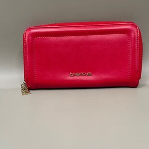 Bebe Bold Red Women's Zip Around Wallet by Bebe